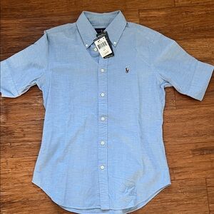Light Blue Short-Sleeve Button-Down Shirt (Ralph Lauren)
